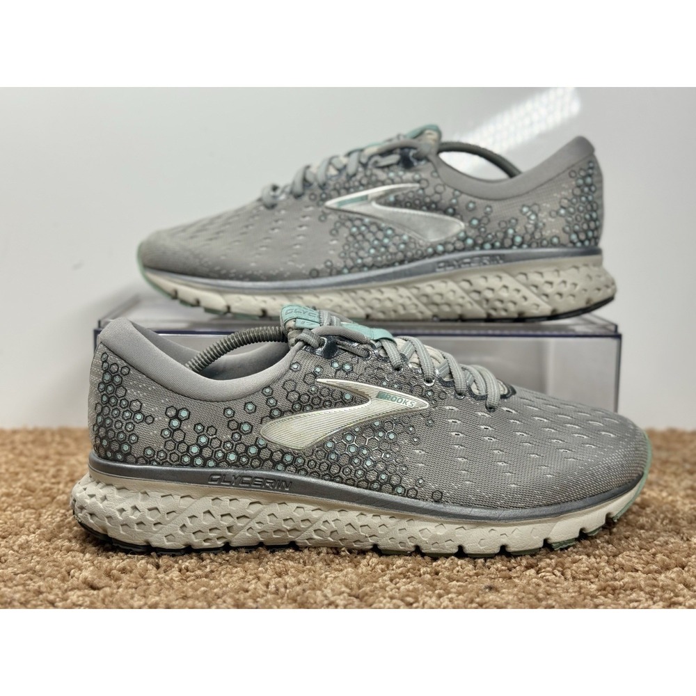 Brooks Glycerin 17 Women's Running Shoes Size 10.5 B (Medium) Gray Teal Sneakers